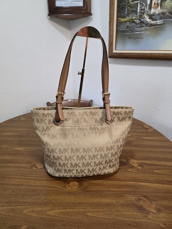 Michael Kors Handbags - Michael Kors Beige/Tan MK Monogram Tote